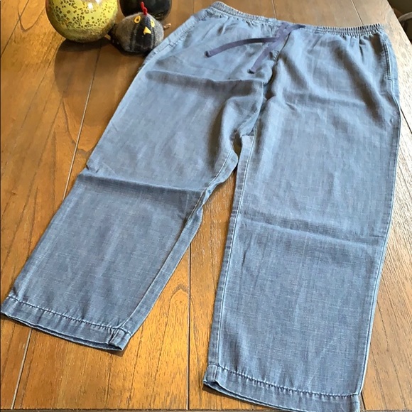 Talbots Easy Drawstring Lyocell Chambray Pants - Picture 3 of 8